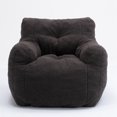 thumbnail image 4 of Bean Bag Chair, Soft Tufted Foam Bean Bag Chair with Teddy Fabric, Comfy Accent Bean Bag Chair with Armrests, Lazy Sofa Single Leisure Lounge Sofa Chair for Bedroom Living Room Apartment, Dark Gray, 4 of 7