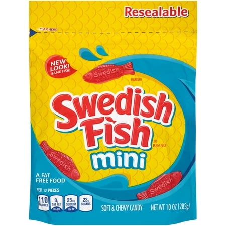 Swedish Fish Mini Fat-Free Soft & Chewy Candies, 10 (Top Ten Best Candy)