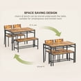 thumbnail image 2 of Lofka Kitchen Table Sets with Chairs, 4 Pieces Dining Table Set with Storage Rack for Kitchen, Dining Room, Breakfast Nook, MDF, Retro Brown, 2 of 7