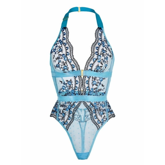 Tender Blossom Halter bodysuit (BLUE, S)