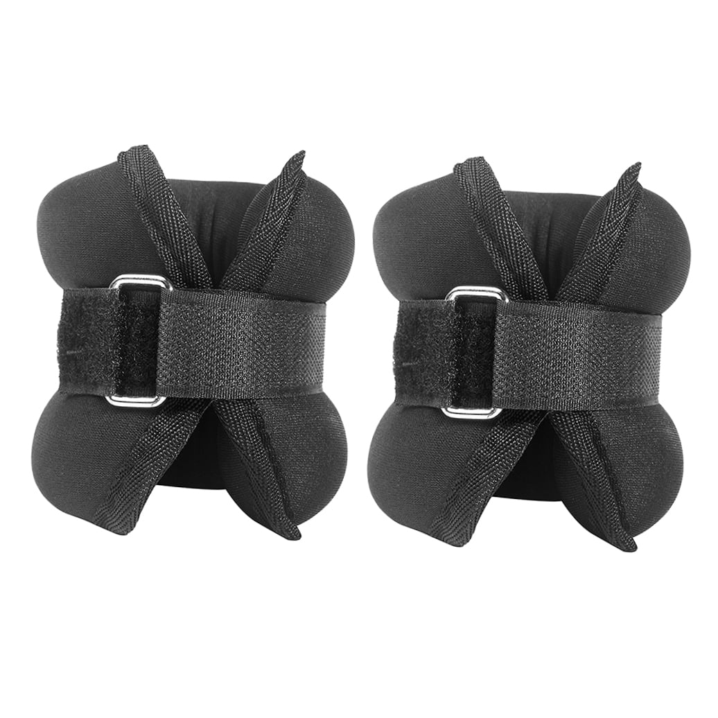 UPOUART Adjustable Ankle Weights Black Polyester Iron Sand 1 Pair 11.8x4.3x0.8in