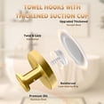 thumbnail image 5 of Hulmay Suction Cup Shower Hooks, Strong Hold Removable Towel Hooks for Bathroom, No Drilling Wall Hooks for Glass, Tile & Window, Gold (2 Pack), 5 of 6