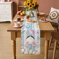 thumbnail image 2 of Easter Table Runner 72 Inches, Spring Bunny Feet Flowers Eggs Blue Wooden Grain Bed Runner Dresser Scarves Tabletop for Indoor Outdoor Parties/Ceremony/Banquet, 14" x 72", 2 of 8