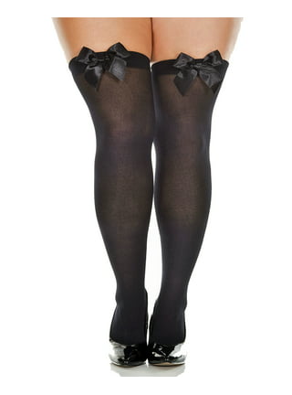 Leg Avenue Women's Opaque Thigh High Stockings with Garter Straps