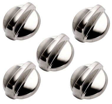 Replaces 1373043 AP4346312 PS2321076 Pack of 5 Ultra Durable WB03T10284 Range Control Knob Stainless Steel Finish Replacement Part by Blue Stars Exact Fit for GE Range/Stove/Oven Upgraded 