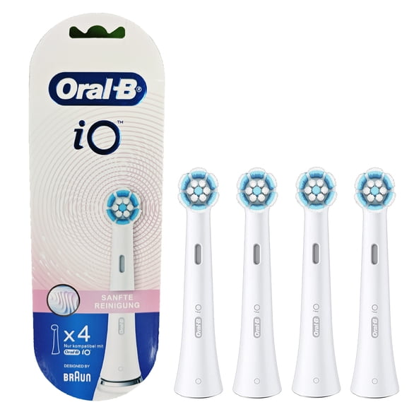 Oral-B iO Gentle Care Replacement Brush Heads, White - 4 Heads