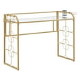 thumbnail image 2 of Weston Home Holland Octagon Pattern Gold Metal and Glass Desk, 2 of 10