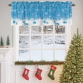 thumbnail image 4 of Valances for Windows Light Blue Christmas Balls Leaf Rod Pocket Cafe Window Treatments Valance Curtains for Kitchen Bathroom Laundry Basement Windows 42"x12", 4 of 7