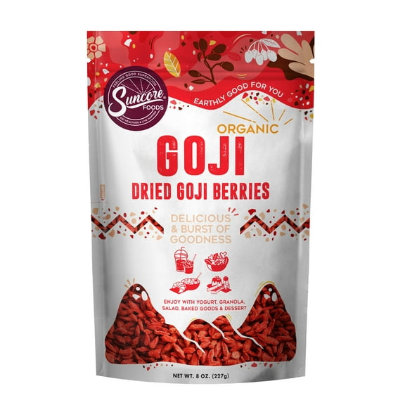 Suncore Foods Organic Gluten-Free Goji Berries, 8oz