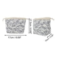 thumbnail image 2 of Unique Bargains 1 Pc Quilting Drawstring Makeup Bag Beige Navy Blue Polyester, 2 of 5