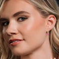 thumbnail image 4 of Gem Stone King 10K Yellow Gold Pink Mystic Topaz Stud Dangle Earrings for Women | 3.00 Cttw | Gemstone November Birthstone | Round 6MM, 4 of 6