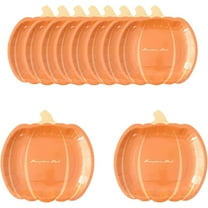 10Pcs Pumpkin Plates Fall Pumpkin Paper Plates Disposable Plates Thanksgiving Harvest Fall Halloween Pumpkin Plates for Kitchen Home Dining Supplies Holiday Party Favors