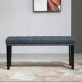 thumbnail image 5 of Abble 38" Wide Upholstered Entryway Bench, End of Bed Bench, Ottoman Bench - Navy Blue, 5 of 8
