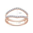 thumbnail image 4 of AFFY 0.40CT Round Moissanite Diamond Curved Enhancer Guard Ring for Women 14K Rose Gold over Silver-10, 4 of 5