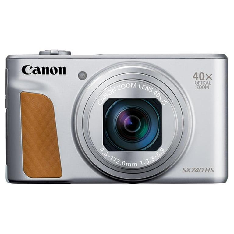 Canon Powershot SX740 HS Digital Camera (Silver) + 64GB Memory + Stabilizing Grip + Software Pack +More (Value Bundle)