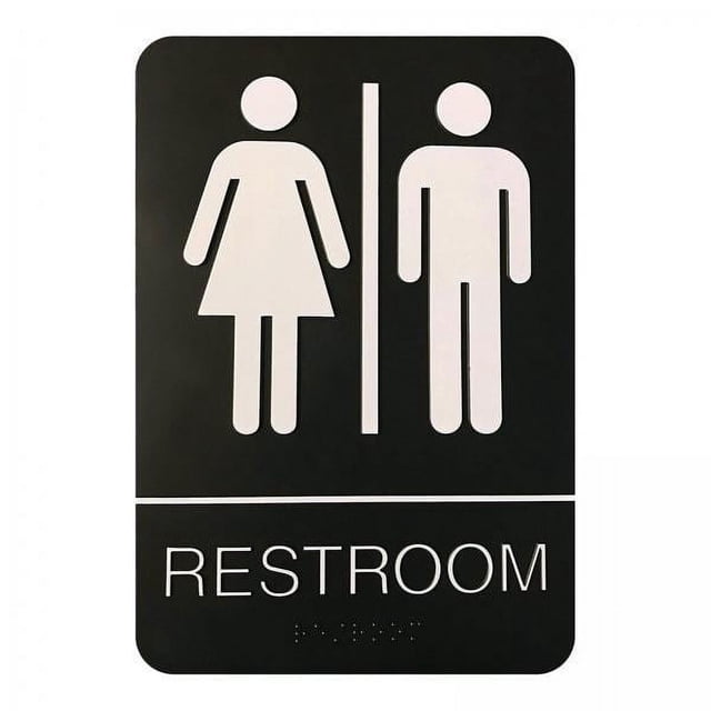 Letrero de baño,Letrero de baño para colgar en la pared,decoración de oficina,negocio,Letrero de baño para el hogar,puerta o pared pública simple,Letrero de baño Braille,placa colgante