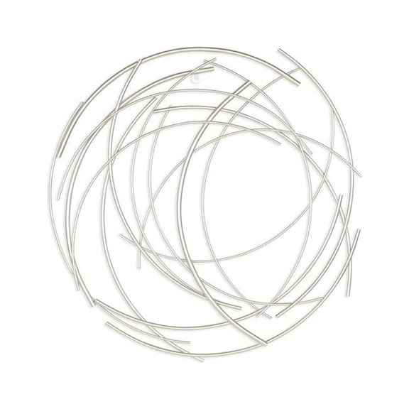 Denine Small Abstract Round Wall Art - Silver