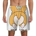 thumbnail image 3 of Uemuo Prince Corgi Dog Pattern Mens Swim Trunks Quick Dry Board Shorts with Mesh Lining, Stretch Beach Shorts Quick Dry No-Chafing Board Shorts-3X-Large, 3 of 9