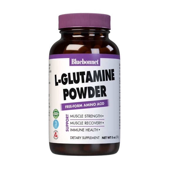 Bluebonnet L-Glutamine Powder Free-Form Amino Acid - Muscle Strength & Recovery* - 8 Ounce