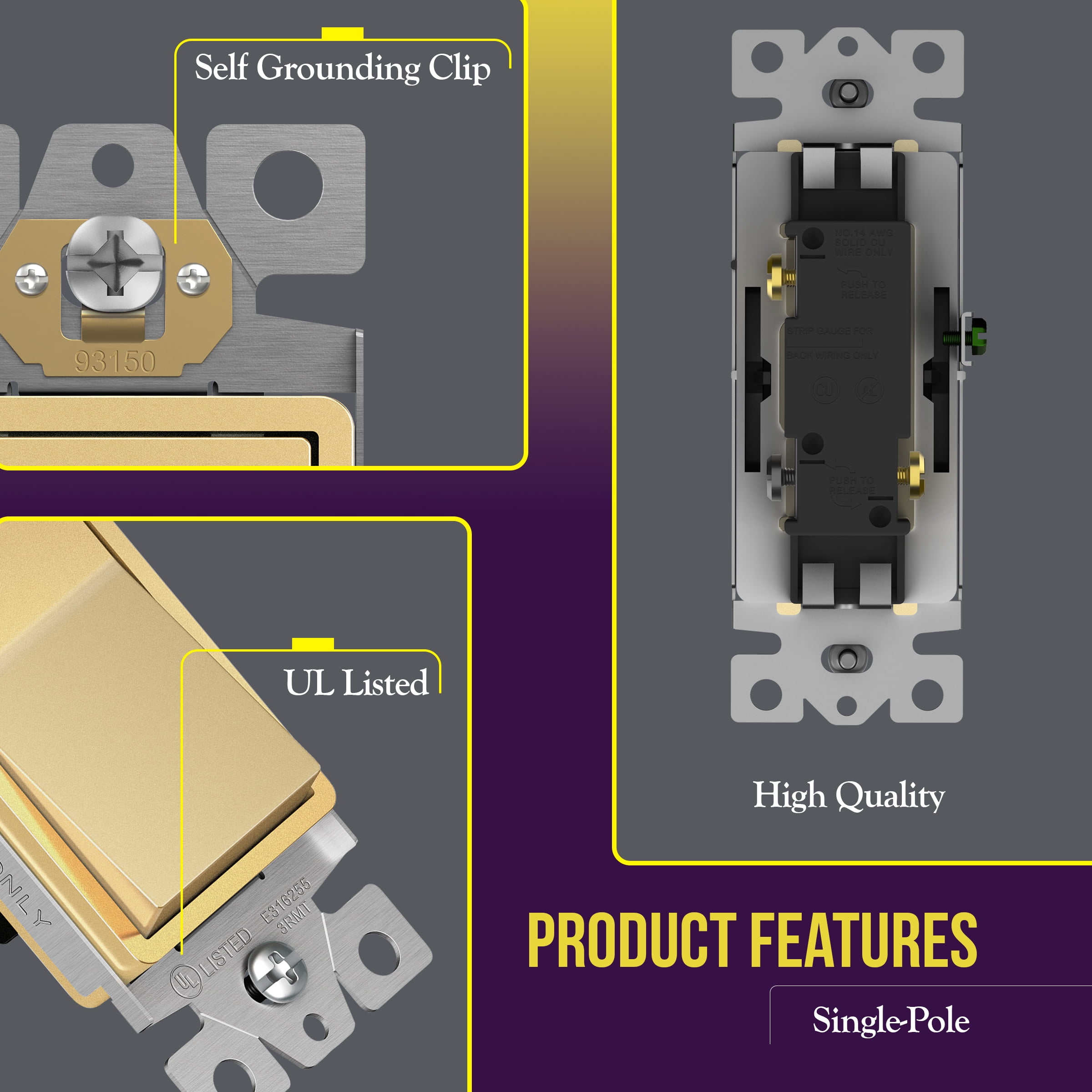 ENERLITES 3-Way Decorator Paddle Light Switch, Single Pole
