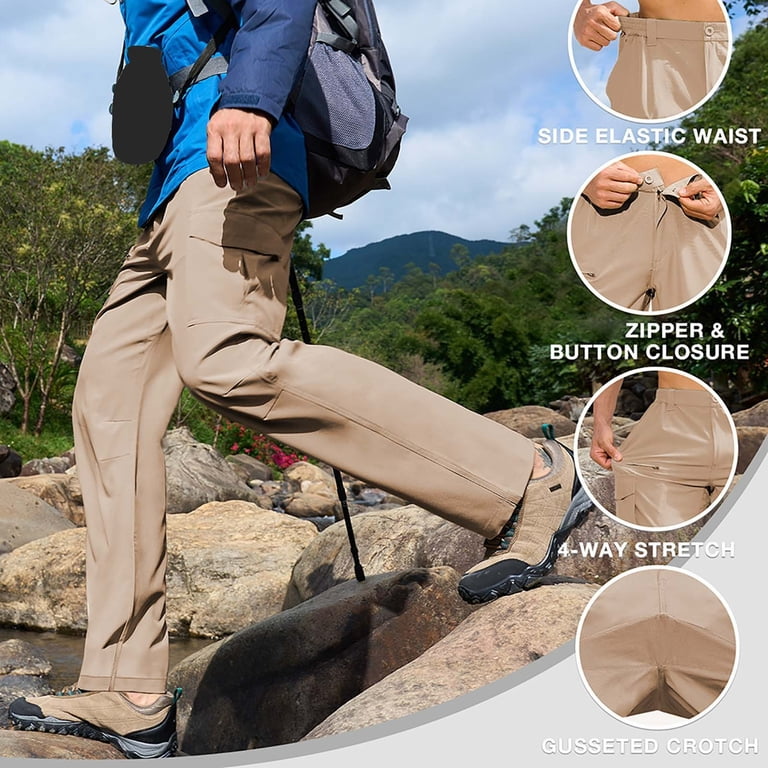 Dxzfnsa Outdoor Hiking Pants Men's Three Proof Pants Multi Bag