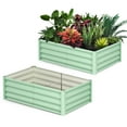 thumbnail image 2 of 2 Pack Galvanized Raised Garden Bed Kit, Galvanized Planter Raised Garden Boxes Outdoor, Oval Metal Raised Garden Beds for Vegetables, 2 of 10