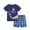 Navy, variant on Odeerbi 2-8 Years Kids Boys Summer Outfits Cute Print Cotton Short Sleeve T-Shirt Shorts Two-piece Set Casual Loose Elastic Waist Loungewear Kids Boys Clothes