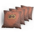 thumbnail image 5 of Ambesonne Vintage Throw Pillow Cover 4 Pack, Retro Cassette Music, 24", Orange Brown, 5 of 7