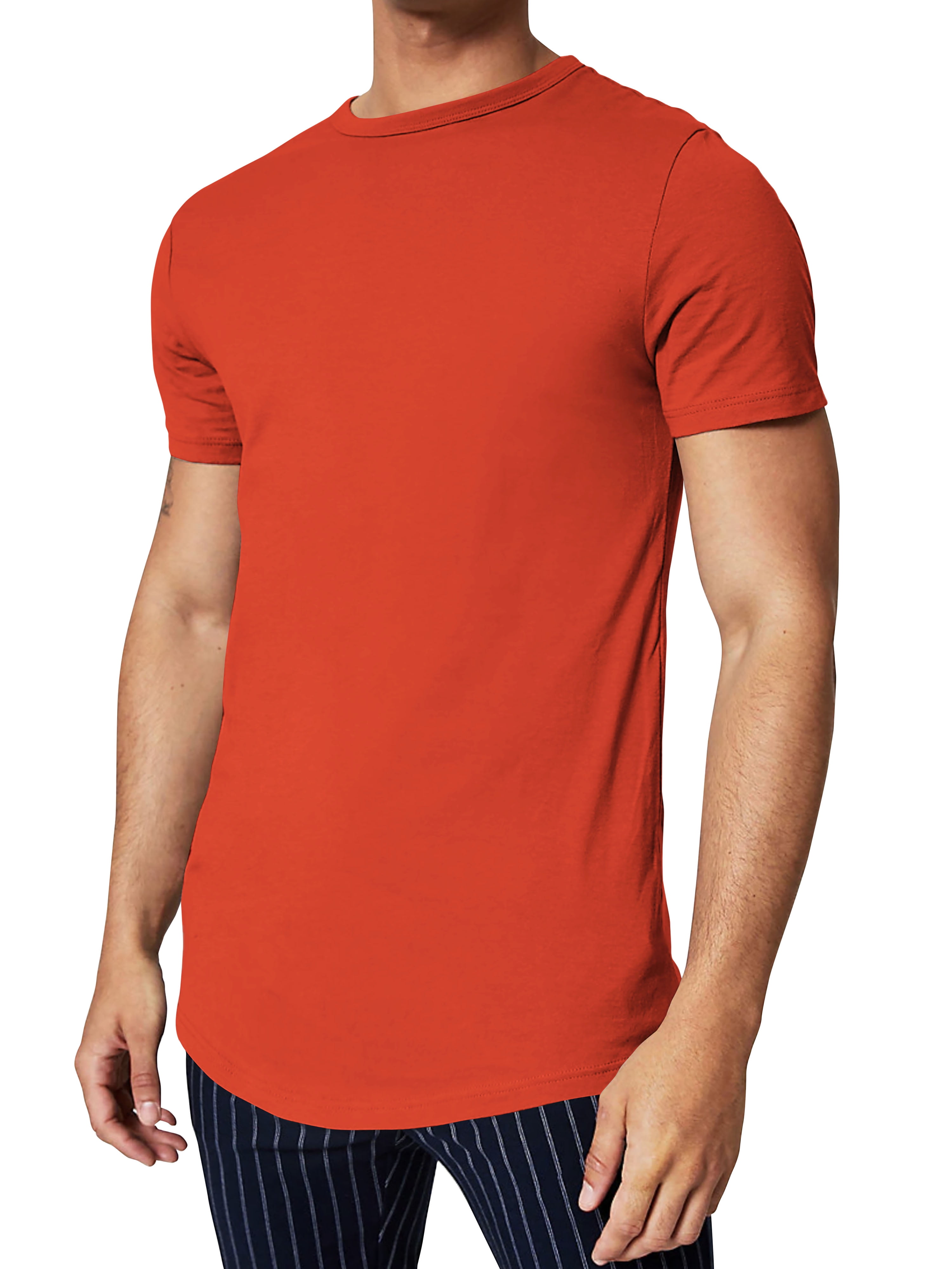 søm heltinde bekymre Hat and Beyond Men's Elongated Longline Hip Hop Casual T-Shirts Big and Tall  - Walmart.com