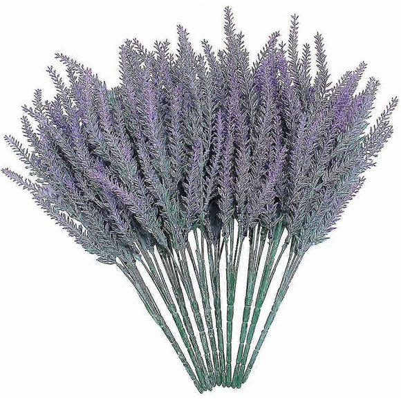 10 Bouquet Artificial Lavender Flowers Dried Lavender Romantic Plastic Flower For Home Garden Wedding Decor (lavender)