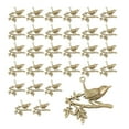 thumbnail image 4 of 4x30x Dijes De Pájaro En Rama Accesorios De Bricolaje Para Decoración De Bolsos Tapas De Teléfono Cremalleras Bronce, 4 of 8