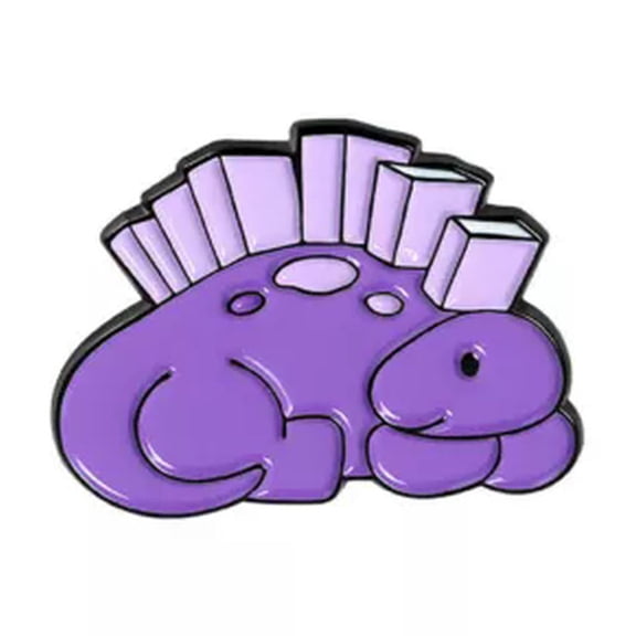 EOEMY Cartoon Dinosaur With Book Learning Brooch Stegosaurus Dinosaur Broo #-3