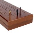 thumbnail image 4 of Pacific Shore Games Juego de mesa de madera Cribbage, nogal teñido, 3 pistas continuas para almacenamiento de tarjetas de 2-3 jugadores, 4 of 8