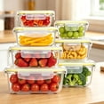 thumbnail image 3 of Sindcom 7 Pack Glass Storage Containers with Airtight Lids, Glass Meal Prep Containers, Lunch Office Meal for Microwave,Freezer and Dishwasher, BPA Free,Yellow, 3 of 8