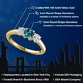 thumbnail image 2 of Gem Stone King 10K Yellow Gold London Blue Topaz and Lab Grown Diamond Engagement Ring for Women | 1.24 Cttw | Round 5MM | Gemstone November Birthstone | Size 6, 2 of 6