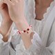 thumbnail image 5 of 1 caja de 10 dijes de fresa de latón chapado en oro de 18 quilates con circonita cúbica rosa, con anilla para hacer joyas, pulseras y collares., 5 of 6