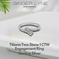 thumbnail image 3 of Tatiana Engagement Ring for Women Sterling Silver 2 Stone Promise Cz Ginger Lyne Collection, 3 of 7