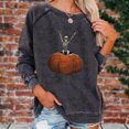 thumbnail image 4 of Jersey de cuello redondo Top holgado sudadera clásica para mujer traje de calle sencillo, 4 of 8