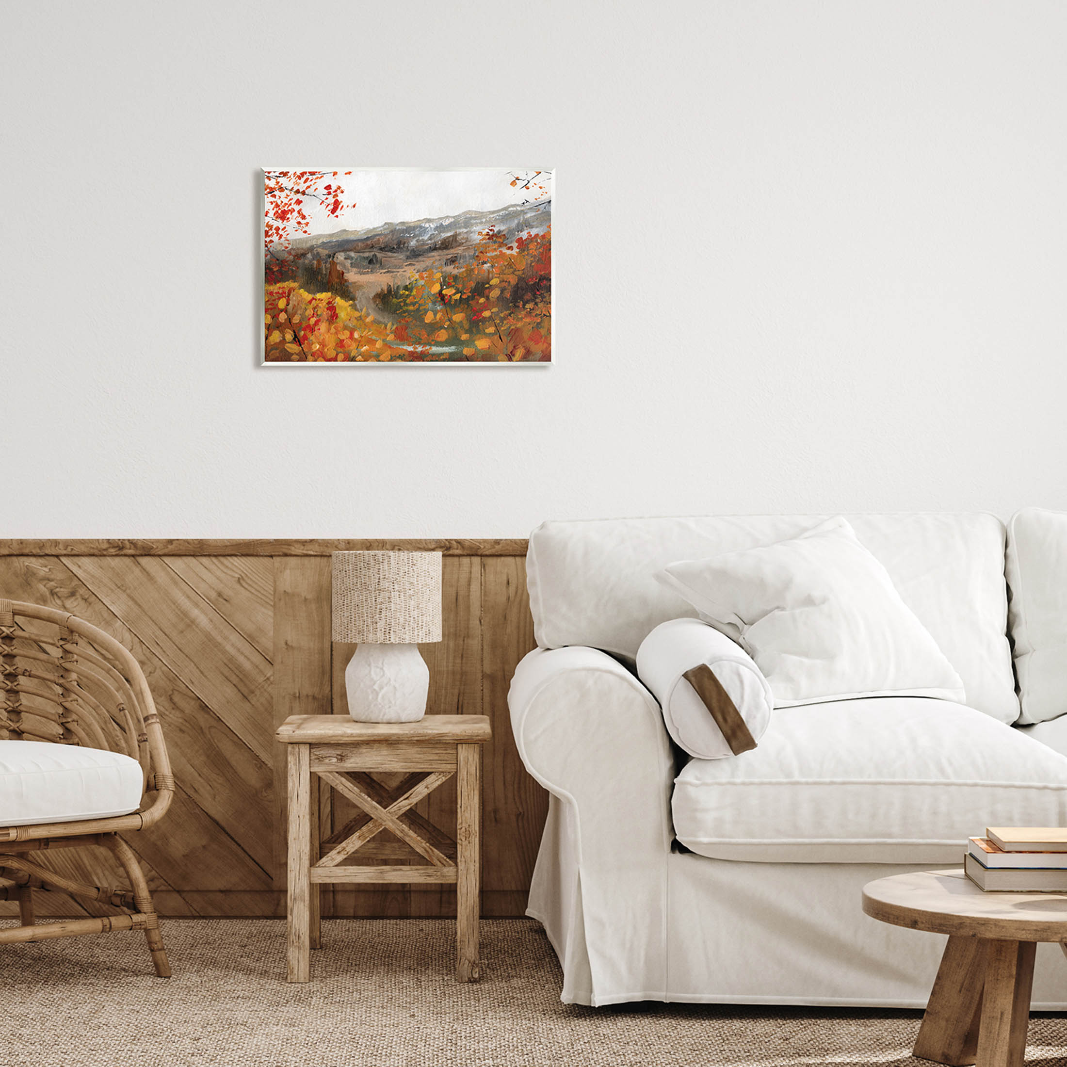 Autumn Foliage Mountain Scene Landscape Painting Unframed Art Print Wall Art