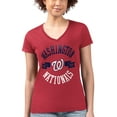 thumbnail image 4 of Women's G-III 4Her by Carl Banks Red Washington Nationals Super-Slim Fit Lightweight City Graphic V-Neck T-Shirt, 4 of 5