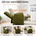 thumbnail image 4 of Miniyam Plush Power Recliner in Green, 7-Zone Body Support & Silent Recline with Memory Remote for Bedroom, 4 of 12