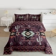 thumbnail image 2 of Homewish Purple Abstract Aztec Bedding Comforter Set for Men, Western Cactus Plant Twin Comforter Sets, Tribal Bohemian Theme Reversible Bedding Set, Microfiber Bedroom Decor, 2 Pieces, 2 of 8