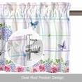 thumbnail image 6 of Spring Bicycles Valance Curtain Roses Flower Eucalyptus Leaves Rainbow Stripe Window Valances Rod Pocket Short Curtains Window Treatments for Kitchen Bedroom Bathroom Laundry 42" x 18", 6 of 9