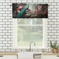 thumbnail image 3 of Peacock Curtain Valances Elegant Animal Flower Classic Retro Asian Art Window Treatment for Living Room Bedroom Bathroom 54 by 18 in, 1 Panel, 3 of 6