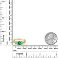 thumbnail image 4 of Gem Stone King 2.42 Ct Oval Green Nano Emerald Blue Zircon 18K Yellow Gold Plated Silver Moissanite Ring (Size 9), 4 of 4