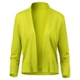 thumbnail image 2 of URBAN DAIZY Women's Classic 3/4 Sleeve Crop Bolero Cardigan Open Front Cropped Shrugs Knit Sweater A09_620 Lime XL, 2 of 7