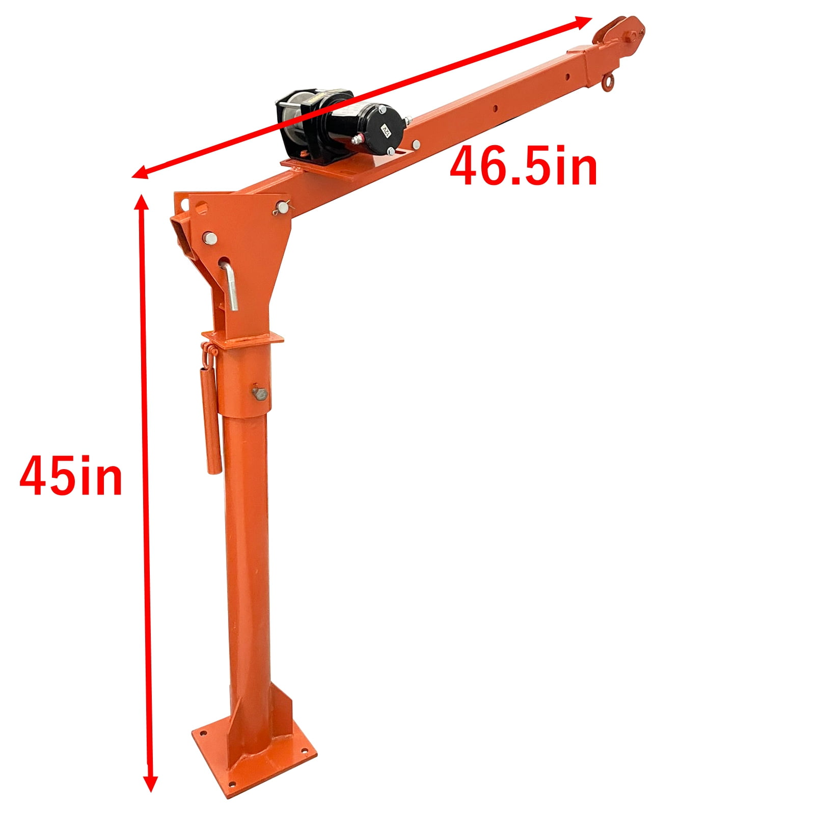 EQCOTWEA Davit Crane Winch Crane 360° Swivel Electric Hoists Winch Truck-Mounted 1100lb Remote Control 12V