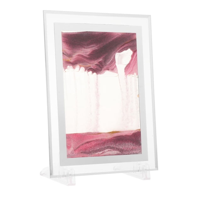 Glass Moving Sands Art Picture Flowing with Stand Sandscapes Quicksand Painting para decoración para hogar Estanterías Adorno Inauguración 5 pulgadas Sunnimix Imagen de arena dinámica