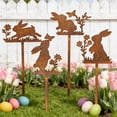 thumbnail image 4 of SLYNSHome Rusty Rabbit Decoration Outdoor Bunny Yard Decor Metal Rabbit Craft Statue Ornaments Garden Sculptures Rustic Fence Decor, 4 of 7