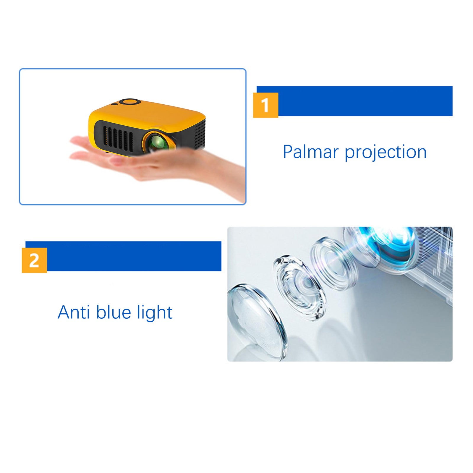 Nkmbld Smart Projector with WiFi and Bluetooth, Support Movie Projector 1080P HD, Auto Keystone Correction,Compatible with TV Stick, HDMI, USB, Smartphone, Laptop